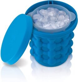 120 Ice Cubes [icmg] Mold Ice Trays Silicone Ice Bucket 2 in 1 Ice Cube Maker Wine Chiller Round Portable for FROZEN Whiskey Cocktail Beverages