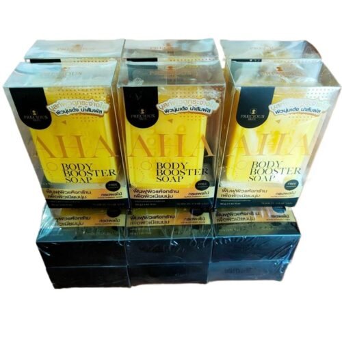 646eb338aee8ad42c2077a6c3911eea2.jpg 100% Authentic Precious Skin Aha Body Booster ahb0 SOAP, 80g Natural Fruit Acid WHITENING THAILAND