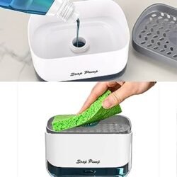 64f9db48cee480e50bfa2ba0d46330d5-1.jpg Kitchen Dish SOAP (ksd) Dispenser and Sponge Holder, 2-in-1 Dishwashing SOAP Pump Dispenser for Kitchen Sink