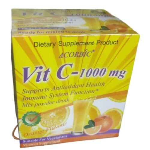 DRINKING WHITENING Acorbic Vitamin C- 1000mg (avc) Orange Flavour Powder Drink