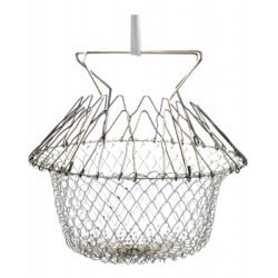68a757d2da3ac541b03864256b966729.jpg Homebakers Mart cb Chef Basket Solid Steel 12 in 1 Chef Cooking Net Basket for Deep Fry, Boiling, Steam (Stainless Steel)