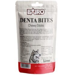 Bairo cwy Denta Bites Liver Chewy Sticks Treats for Dogs 125g