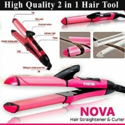 6eb18db4aa4bfb737ddcd8175f92b605.jpg Nova Beauty 2 in 1 Hair Beauty set Curler & Straightener Set Professional Curling Iron Ceramic Smart Styling Tools nb21