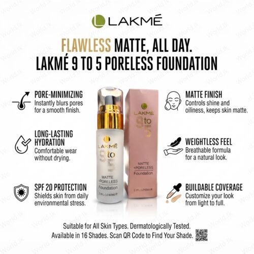 7 LAKME 9 To 5 Matte + Poreless Liquid Primer Foundation 60 ml lmfn