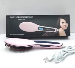 73d205c5cf4e4ae03dc74af7172bb88e.jpg Fast Hair Straightener Brush HQT-906 Straight Styling Tool Flat Iron Electronic Temperature Control Comb Electric LCD Auto Temperature Control
