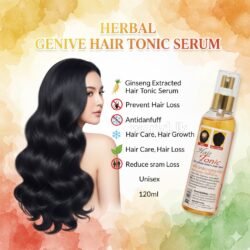 HERBAL GENIVE HAIR TONIC SERUM Ginseng Extracted , Ghos Prevent Hair Loss, Antidandruff, Hair Care, Hair Growth, Reduce Hair Loss for Unisex 120ml