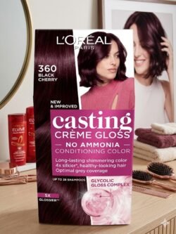 7978adc21ff87cd1cef59de47a49a89b.jpg 360 Black Cherry Salon Pack L'Oreal Paris Casting Creme Gloss Hair Colour, 60g+ 60ml + 40g ( code 360BC )