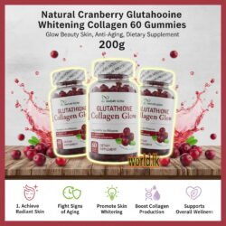 COLLAGEN CRANBERRY 60 GLUTATHIONE GUMMIES gcgc From Nature Glow Anti-Aging Whiit-ening Beauty Skin Dietary Supplement Powder