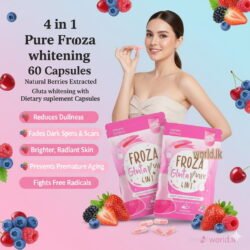 Natural Berries Extracted 4 in 1 Pure Froza Glutta whii-tening 60 Capsules  Gluta with Dietary supplement Capsules