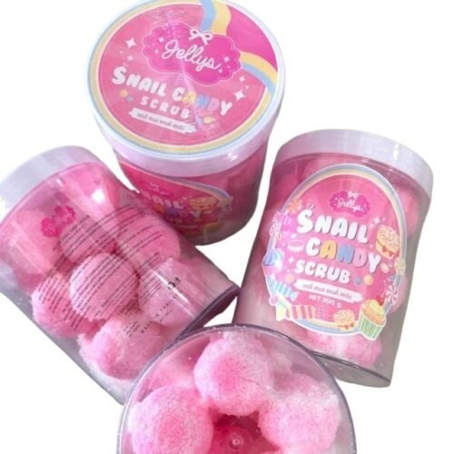 Jellys - Snail Candy -300g jscs 16 Balls Dead Skin Cells to Reveal Smooth Healthy WHITENING  Skin Scrub 300g made in THAILAND