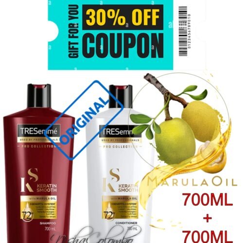 82478515a1703757850afb673ee8f2bd.jpg ORIGINAL TRESemme ® 700ML +700ML KERATIN Smooth Shampoo (UK) & Conditioner (UAE) with Marula Oil for Soft and Shiny Hair (Tks7)