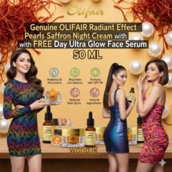 Genuine OLIFAIR Radiant Effect pearls saffron Night Cream with FREE Day Ultra Glow Face Serum Orec