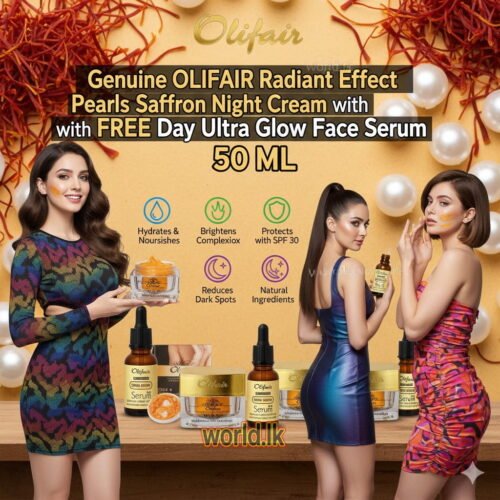 Genuine OLIFAIR Radiant Effect pearls saffron Night Cream with FREE Day Ultra Glow Face Serum Orec