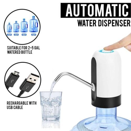 Smart Automatic Pump USB Rechargeable Universal Electric Water RDS Dispenser, Upgrade Button DRINKING Water