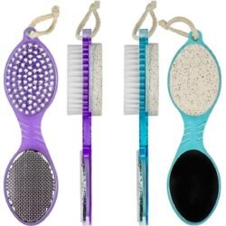 89aaee105deb67a2783e93cf39b99c0c-1.jpg Foot Scrubber (4i1b) Callus Remover 4 In 1 Foot Pedicure Brush, Pumice Stone, Scrubber & File | Remove Dry, Crack Hard Skin, Calluses, and Warts | Restore Skin Smoothness | Pedicure Brush (Multicolor)