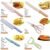 Multi Colorful Kitchen Knives Set of 6 PCS (cks6) Cute Fruit Knife Set with Gift Box, High Carbon Steel Kitchen Knife Set without Block, Environmental Wheat Straw Material Handle, Sharp Professional Chef Knife