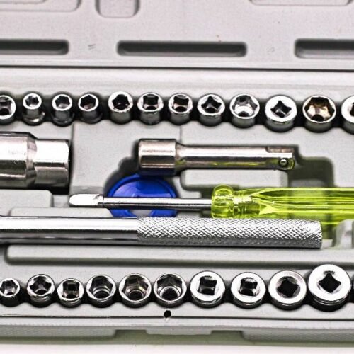 92a7d6dd335eb3c91fa93a58e467cabf.jpg Tool Kit - 40pc Spanner Socket Set Car Vehicle Motorcycle Repair Ratchet Wrench Set Cr-v Hand Tools Combination Bit Set Tool Kit (40WT)