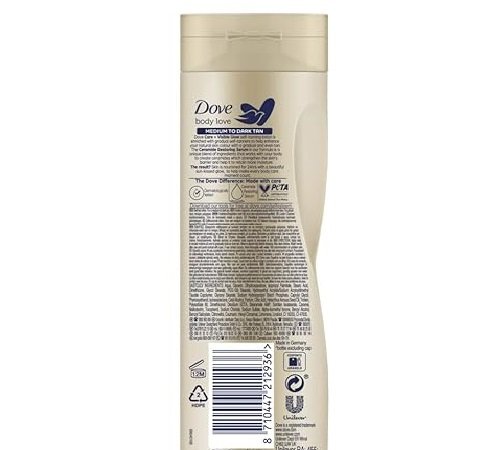 954ba10f95d8a707c6048c096708e7d8.jpg DOVE Visible Glow (dmdl) Medium to Dark Gradual Tanning Lotion for Sun-Kissed Skin Self-Tan Lotion for All Skin Types 400ml