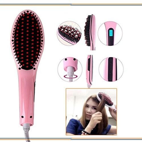 98881cd26a498fdbb508926689057aec.jpg Fast Hair Straightener Brush HQT-906 Straight Styling Tool Flat Iron Electronic Temperature Control Comb Electric LCD Auto Temperature Control