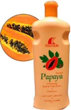 ROUSHUN rve0 Papaya POWDER Nourish Moisturizer Hand Body Lotion Vitamin E Anti-Aging Body CREAM 600ml
