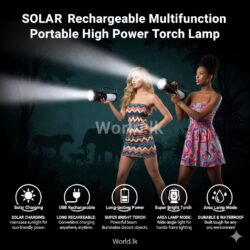 SOLAR & Rechargeable Multifunction Portable High Power Torch Lamp srl