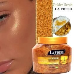 LA FRESH Face & Body Gold Scrub lfbg With Vitamin E 500 Ml for Gold Facial for Cleans the Skin without Any Side Effects