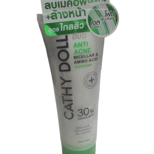 S83e729d4b6714e77ada9223062f58336x.jpg Cathy Doll Duo Anti Acne CDAA Micellar and Amino Acid Cleanser, 2-in-1 Makeup Remover & Face Wash, 30% Amino Acid Formula, Anti-Acne, Anti-Wrinkle, Oil Control, 50ml + 50ml