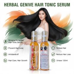 HERBAL GENIVE HAIR TONIC SERUM Ginseng Extracted , Ghos Prevent Hair Loss, Antidandruff, Hair Care, Hair Growth, Reduce Hair Loss for Unisex 120ml