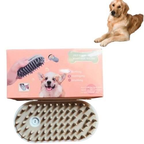 Pet Dog Cat (pbbc) Grooming Bath Brush Massage Brush with SOAP and Shampoo Soft Silicone Glove Dogs Cat’s Paw Clean Bath Tools
