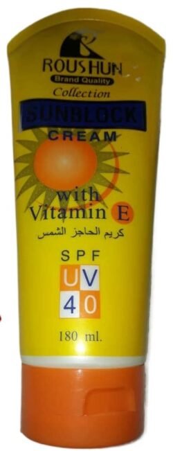 SPF 40 Roushun Sunblock Moisturizing Rsmc Sunscreen Sun Lotion or Sun Cream  with Vitamin E 180 ML