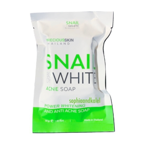 ab2d87d08c134c486c695ed5fa16d4cc.png Made in THAILAND Snail Body WHITE psas Acne SOAP 70g with WHITENING by Precious Skin