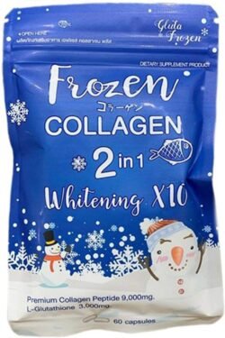 THAILAND 2 in 1 FROZEN COLLAGEN Peptide & GLUTATHIONE WHITENING Capsules fcc