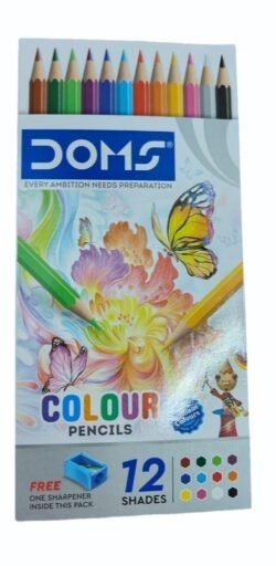 Doms 12 Colour dcps Pencils with free Sharpener
