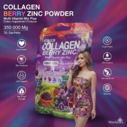 35 Sachets COLLAGEN BERRY ZINC POWDER Multi Vitamin Mix Plus Dietary CBZP Supplement Products 350 000 Mg 35 Sachets Hydrolyzed Collagen