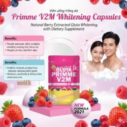 Gluta Primme V2M Whiiteening Capsules Natural Berry Extracted  with Dietary Supplement Products Made In Thailand