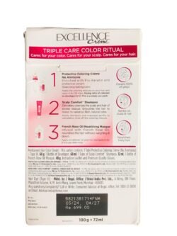 LOREAL 3dbg Paris Permanent Hair Colour, Radiant At-Home Hair Colour with up to 100% Grey Coverage Crème 3 Dark Brown 72ml+100g