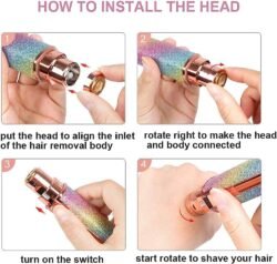 USB Rechargeable 2 in 1 Electric Eyebrow Trimmer, Facial Hair Remover Makeup Painless Mini Shaver Razors Portable (U2EE)