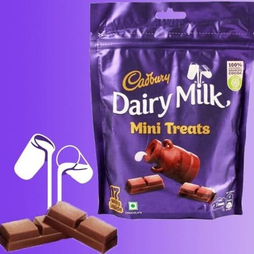b493a880c4975e00f53688ed36de0775.jpg Cadbury cin Dairy Milk Chocolate Mini Treats, 17Units inside 119g