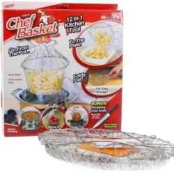 b5873a54d7985799ca90302422741131.jpg Homebakers Mart cb Chef Basket Solid Steel 12 in 1 Chef Cooking Net Basket for Deep Fry, Boiling, Steam (Stainless Steel)