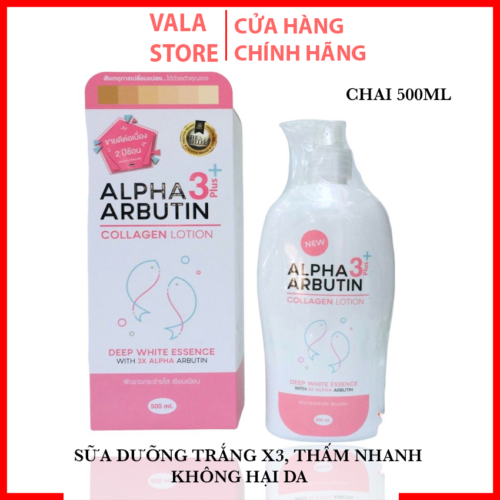 b9edc15a14776f887ccd5ae5eaf3e34f.png Natural Extracted 3x ALPHA ARBUTIN PLUS LOTION 500 Ml COLLAGEN Vitamin C, AAL5 Vitamin E Made In THAILAND