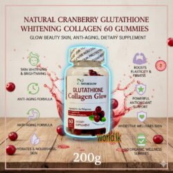 COLLAGEN CRANBERRY 60 GLUTATHIONE GUMMIES gcgc From Nature Glow Anti-Aging Whiit-ening Beauty Skin Dietary Supplement Powder