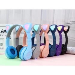 Y47 Wireless Headphones Cat Ears Headset Gaming Noise Canceling BT Earphone LED color light Stereo HD Sound Bluetooth over Ear Foldable with Microphone Stereo 3.5mm Audio Support FM Radio SD Card with MF/TF & AUX ports (Y47)