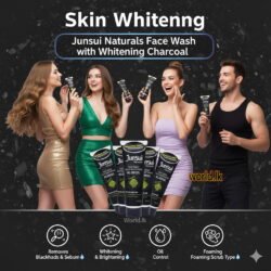 JUNSUI Activated Carbon CHARCOAL Natural Face Wash 100g jcfw Deep Detox Cleanse Oil & Sebum Control Blackhead & Whitehead Removal