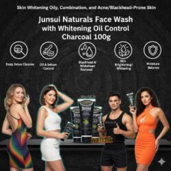 JUNSUI Activated Carbon CHARCOAL Natural Face Wash 100g jcfw Deep Detox Cleanse Oil & Sebum Control Blackhead & Whitehead Removal
