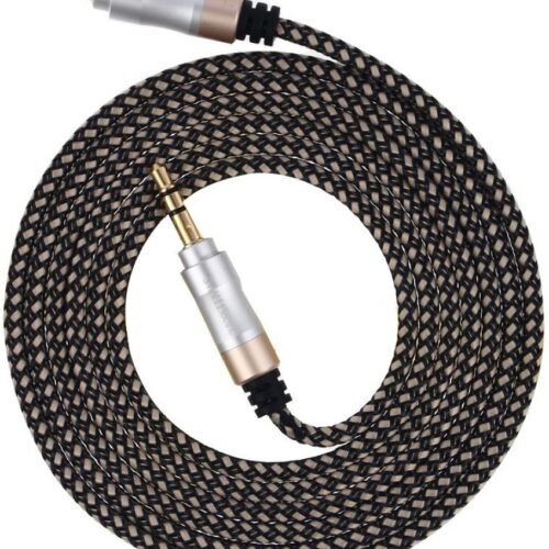 Professional TRS Stereo AUX Cable (6.6ft/2m Hi-Fi Sound) Male to MALE 3.5mm Auxiliary Audio Nylon Braided Cord Stereos Cable for Headset Car Speaker Sound bar PC Laptop and more