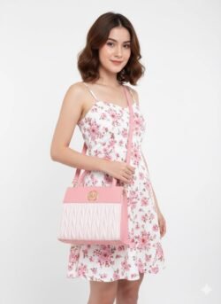 Thailand Original Elegant New Trend Style (tlad) Handbag for Women – Luxury Leather soft pastel pink or rose Colour with Shoulder Strap