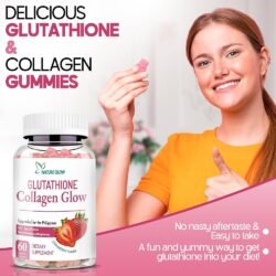Nature Glow 60 Glutathione Collagen Gummies gcgd Glow Dietary Supplement Organic Strawberry Flavor