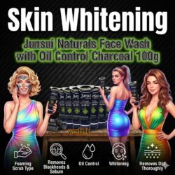 JUNSUI Activated Carbon CHARCOAL Natural Face Wash 100g jcfw Deep Detox Cleanse Oil & Sebum Control Blackhead & Whitehead Removal