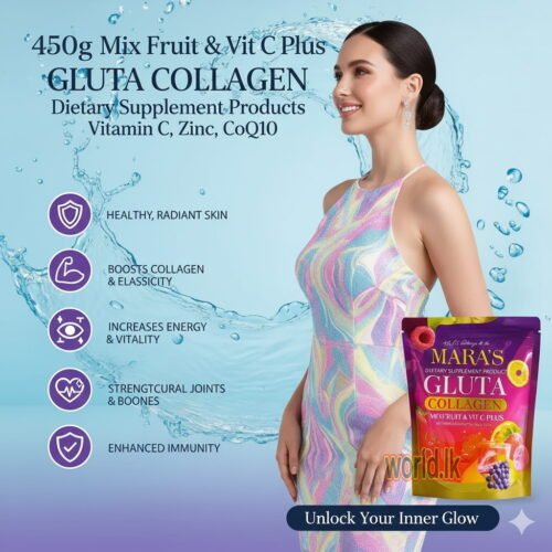 450g  GLUTA COLLAGEN Mix Fruit & Vit C Plus MGCP Dietary Supplement Products Vitamin C, Zinc, CoQ10 (30 x 15 g Sachets) Powder