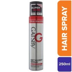 GATSBY Set & Keep Hair Spray - Extreme Hold 250ml |170g  Quick Drying, Long Lasting Hold, No Flaking & Natural Shine gskh